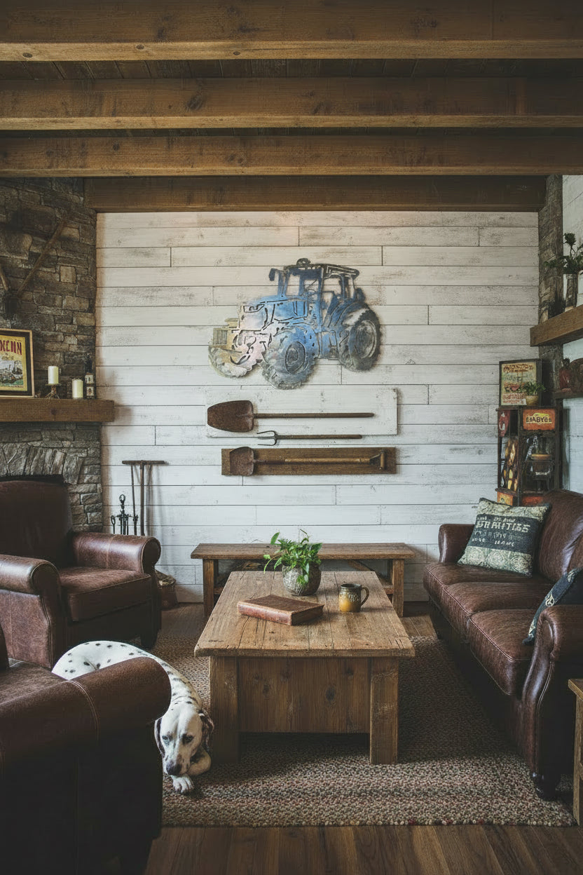 Colgante Tractor John Deere Acero - Decoración Campo para Pared