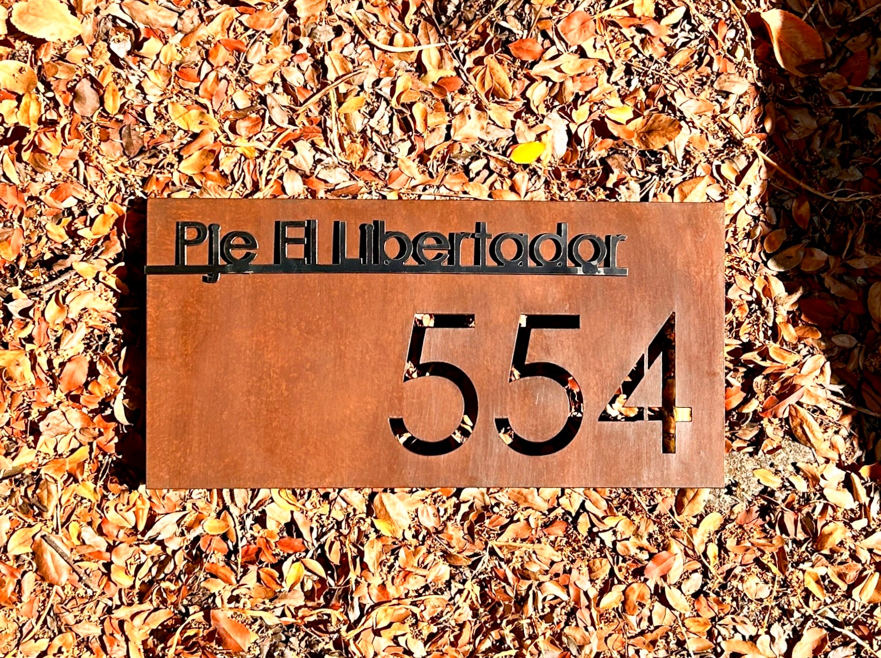 Número y Nombre Casa Personalizado - Placa Dirección Metal Artesanal