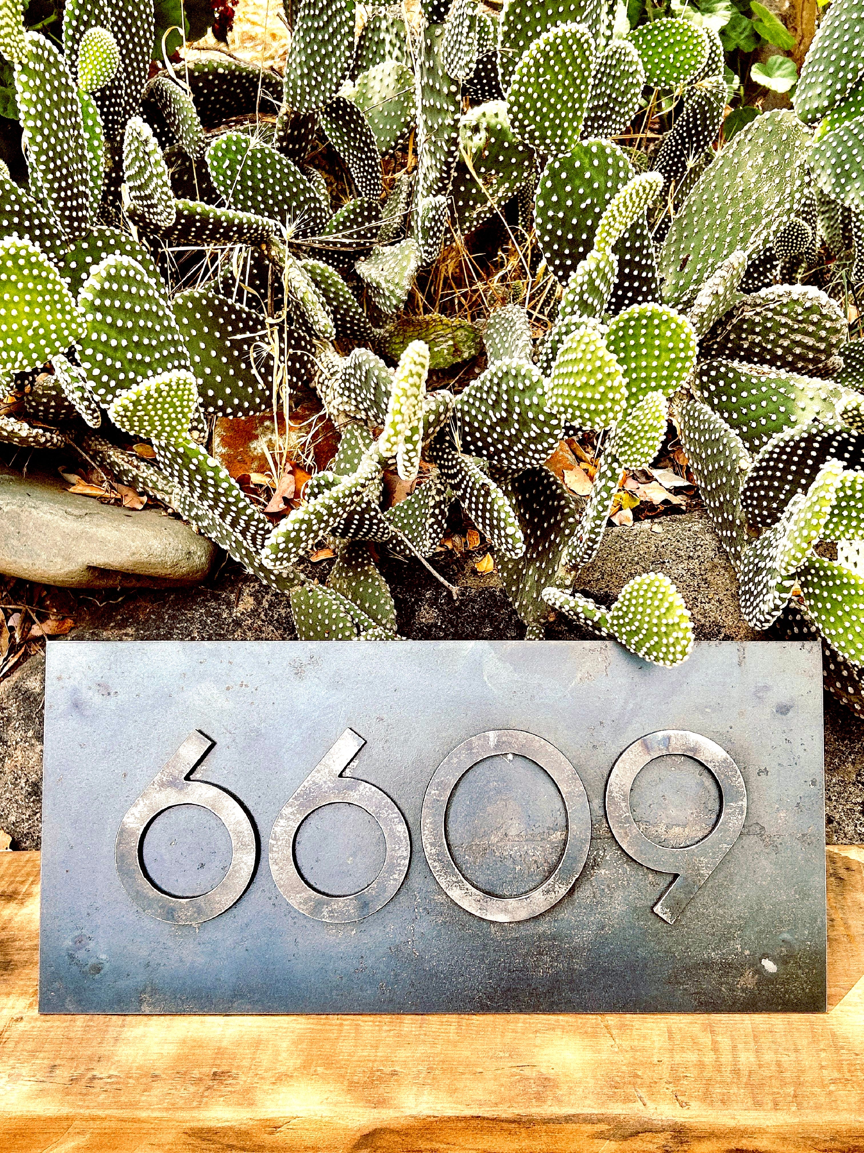 Número Sobre Placa de Acero