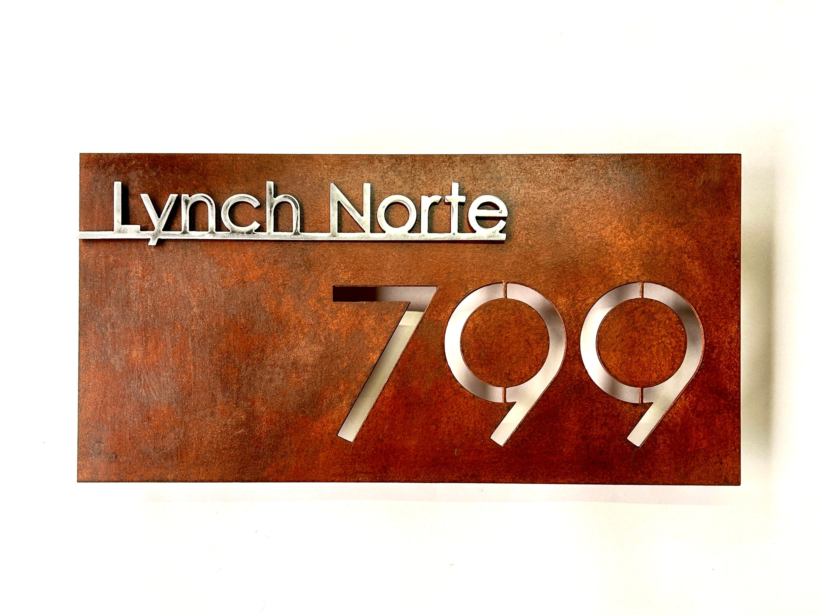 Número y Nombre Casa Personalizado - Placa Dirección Metal Artesanal
