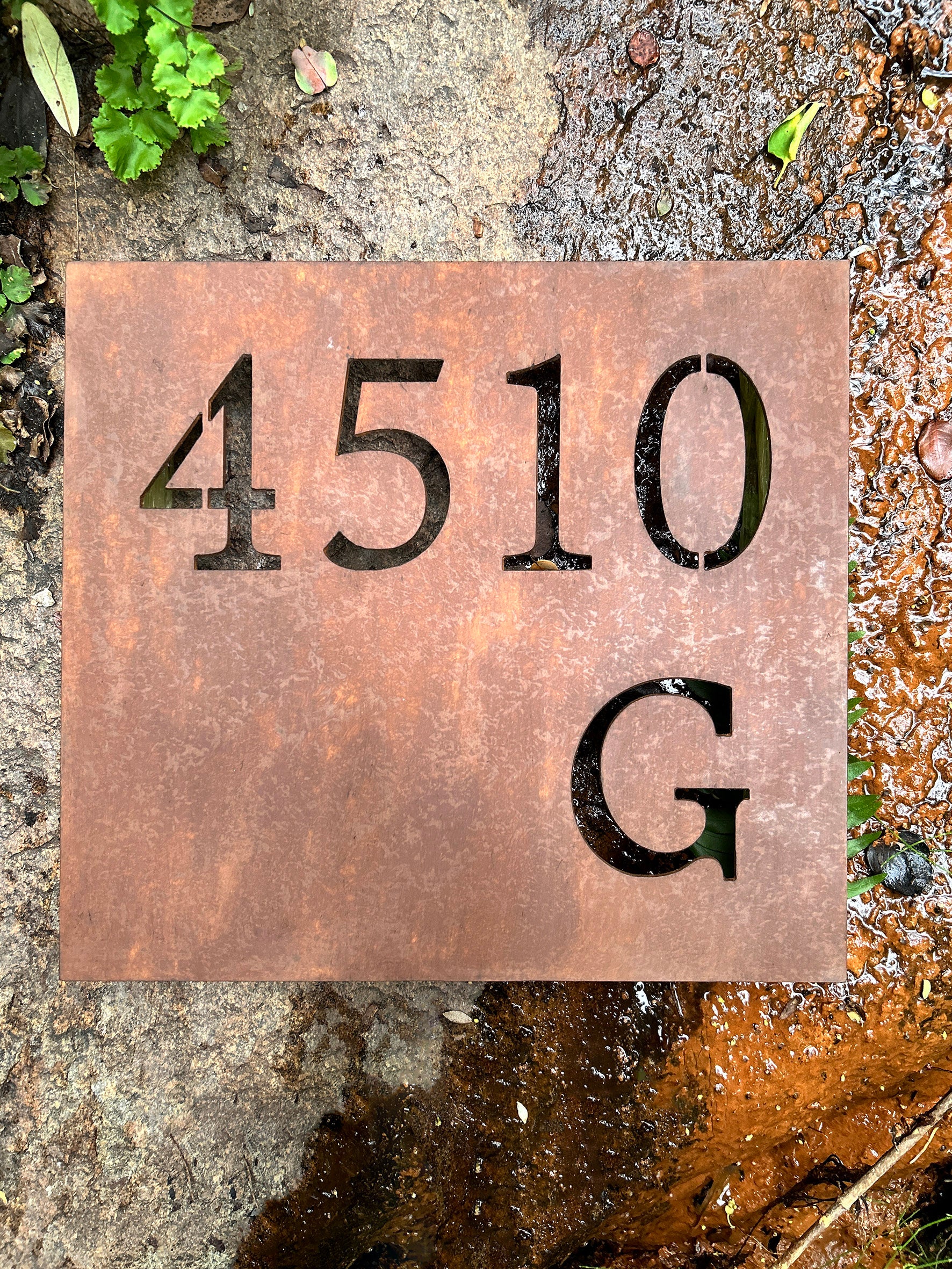 Número calado placa acero domicilio casa diseño personalizado artesanal IronPig