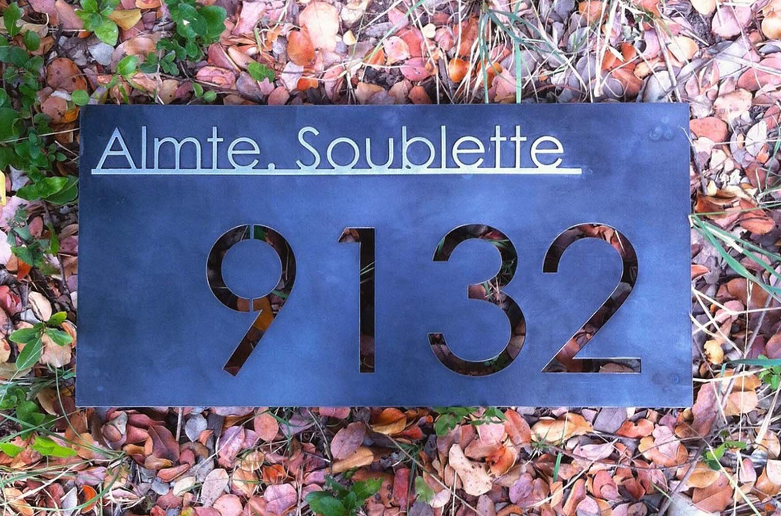 Número y Nombre Casa Personalizado - Placa Dirección Metal Artesanal