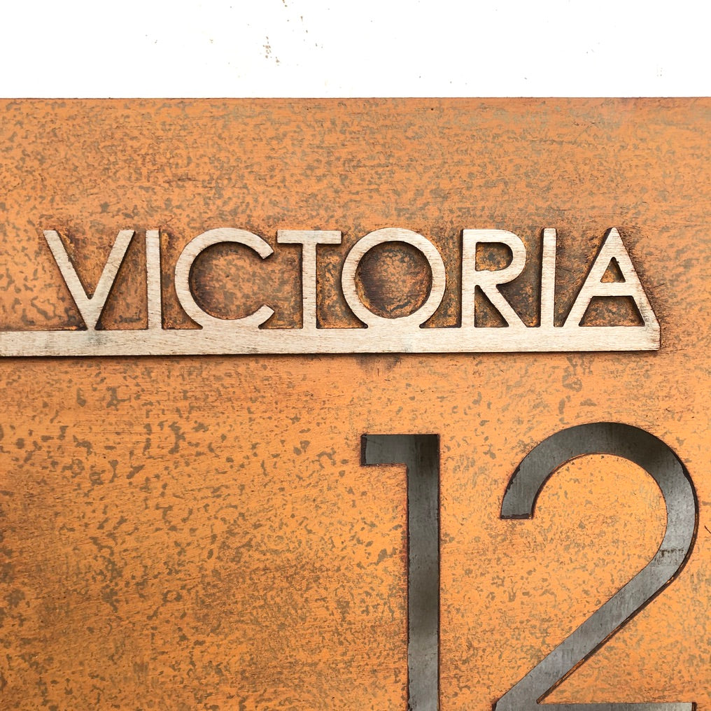 Número y Nombre Casa Personalizado - Placa Dirección Metal Artesanal