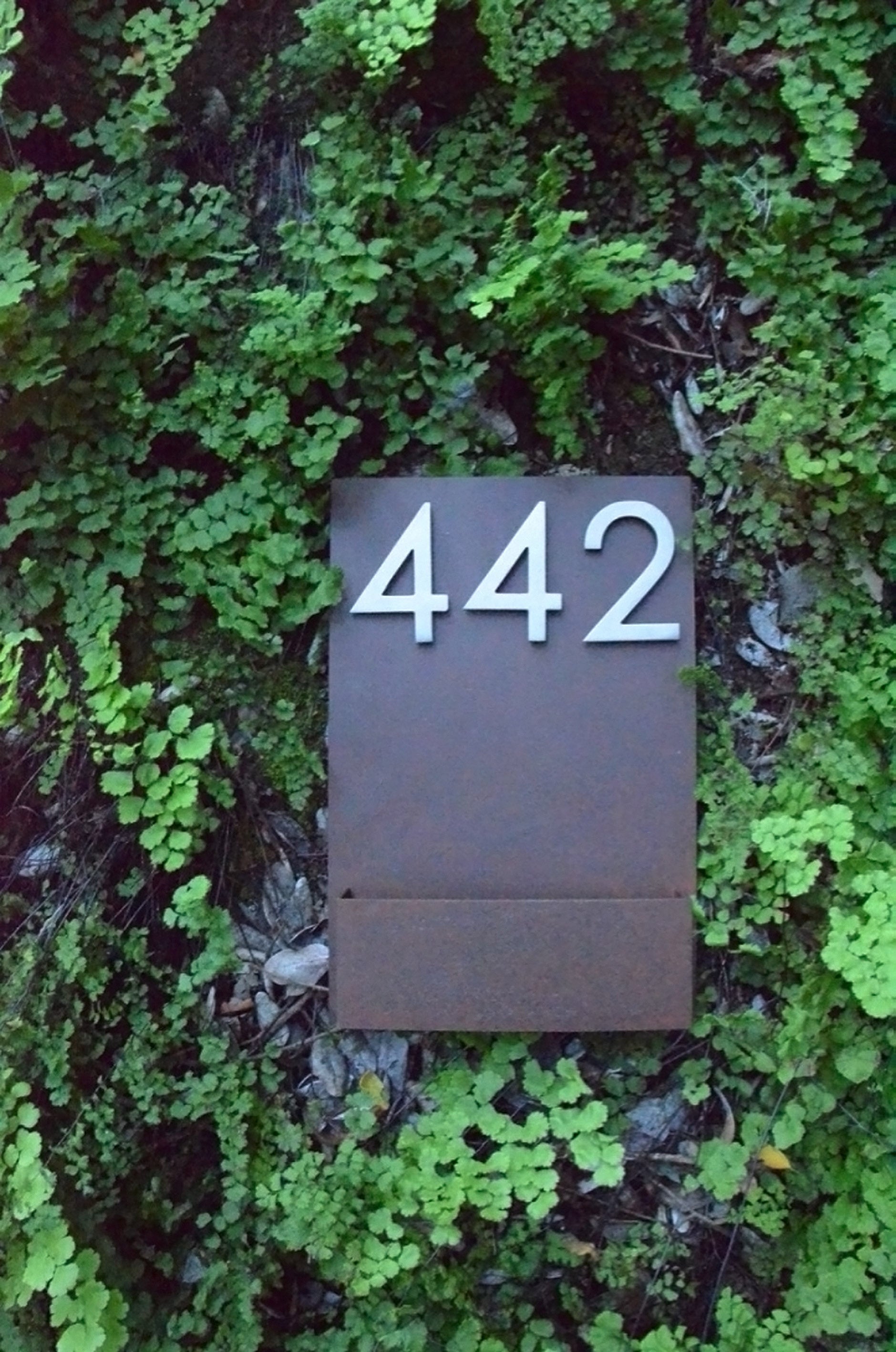 Número Casa Macetero Acero - Placa Metal Plantas Decorativa Funcional