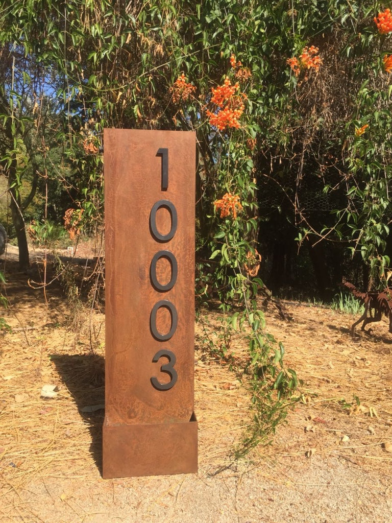 Número Casa Macetero Acero - Placa Metal Plantas Decorativa Funcional