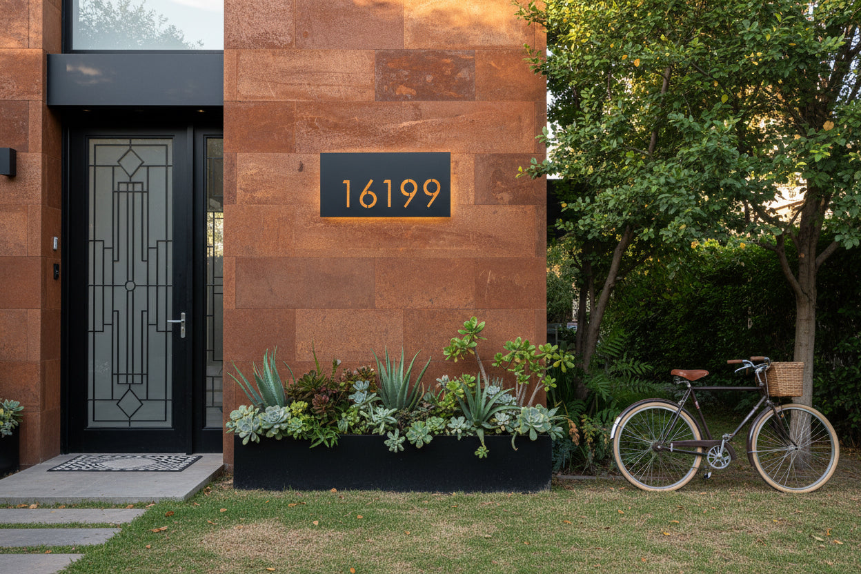 Número Retroiluminado LED - Caja 3D Metal para Casa