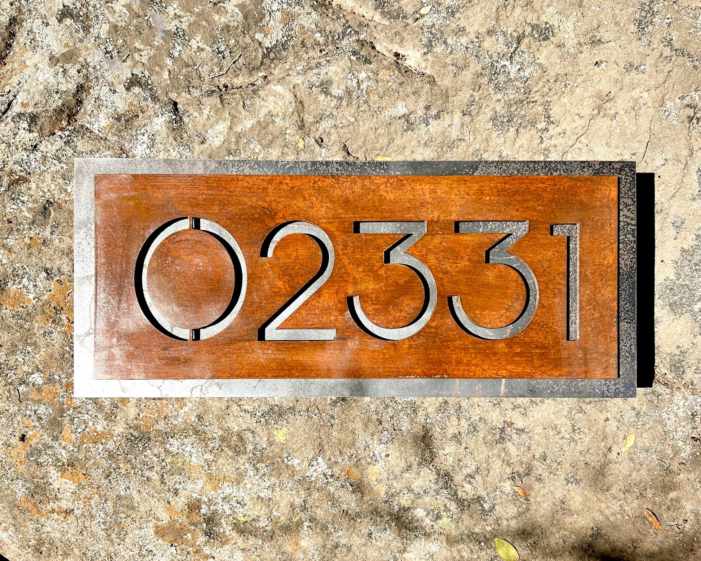 Número Doble Placa de Acero