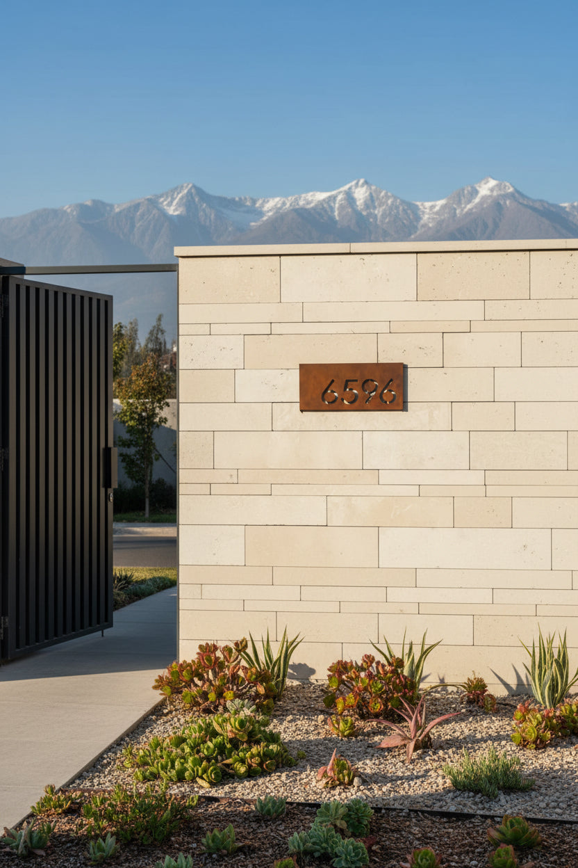 Número para identificar casa, hecho en acero oxidado, tipo retroiluminado, fabricado en Chile