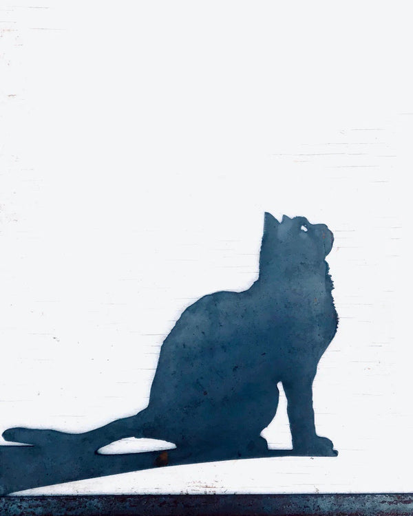 Silueta decorativa de gato, diseño personalizado de mascota, fabricada a medida por IronPig Chile