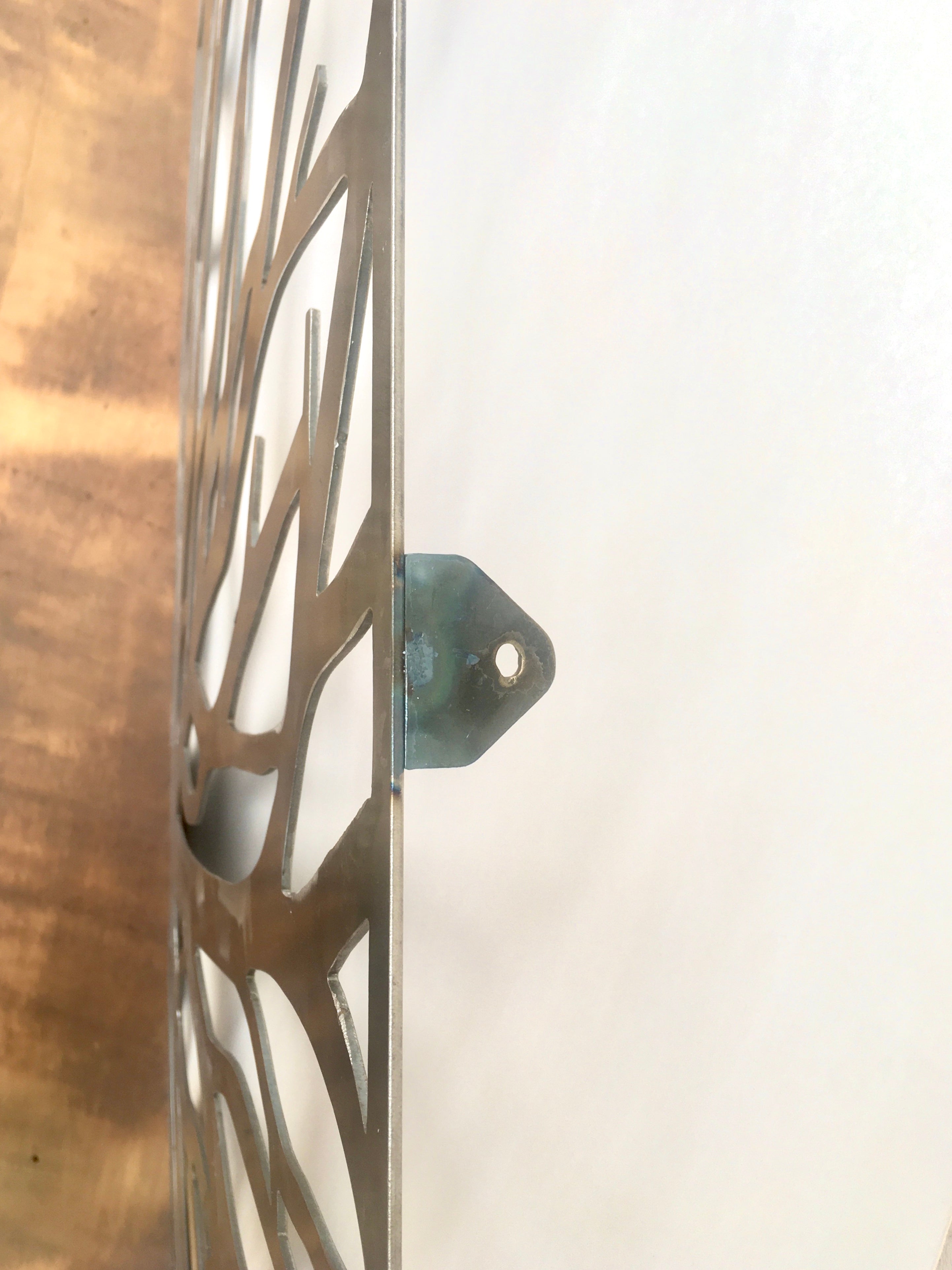 Baranda seguridad metal diseño ramas exterior - Protección artística escalera balcón piscina - Metal artesanal IRONPIG Chile-anclaje incluido personalizado