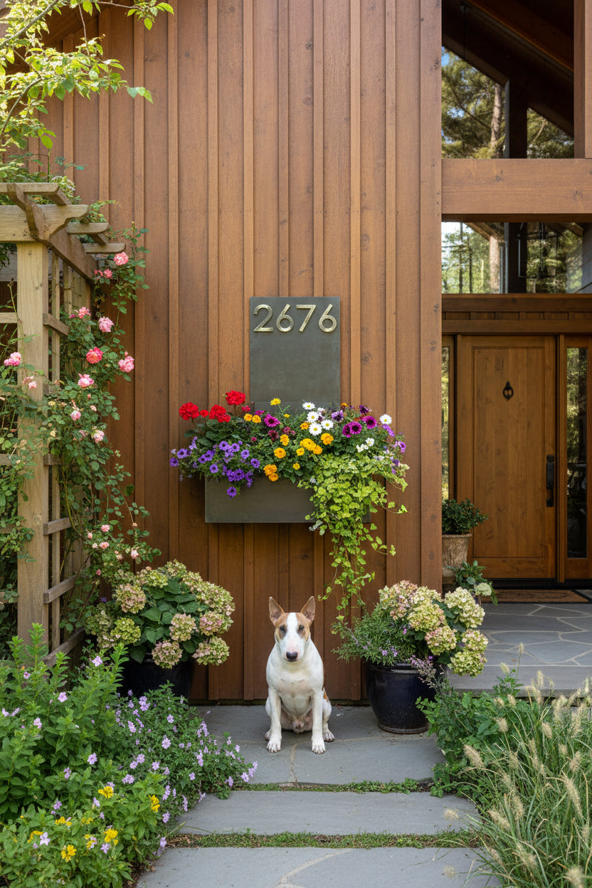 Número de casa hecho en metal con espacio incluido que actúa como macetero para poner plantas, diseño personalizado, hecho en Chile. 
