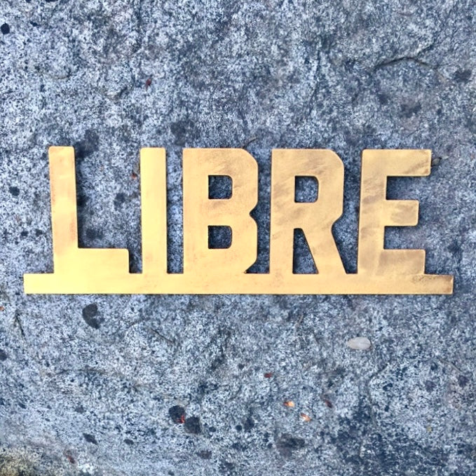 Palabra LIBRE en metal negro decoración de pared personalizada IronPig
