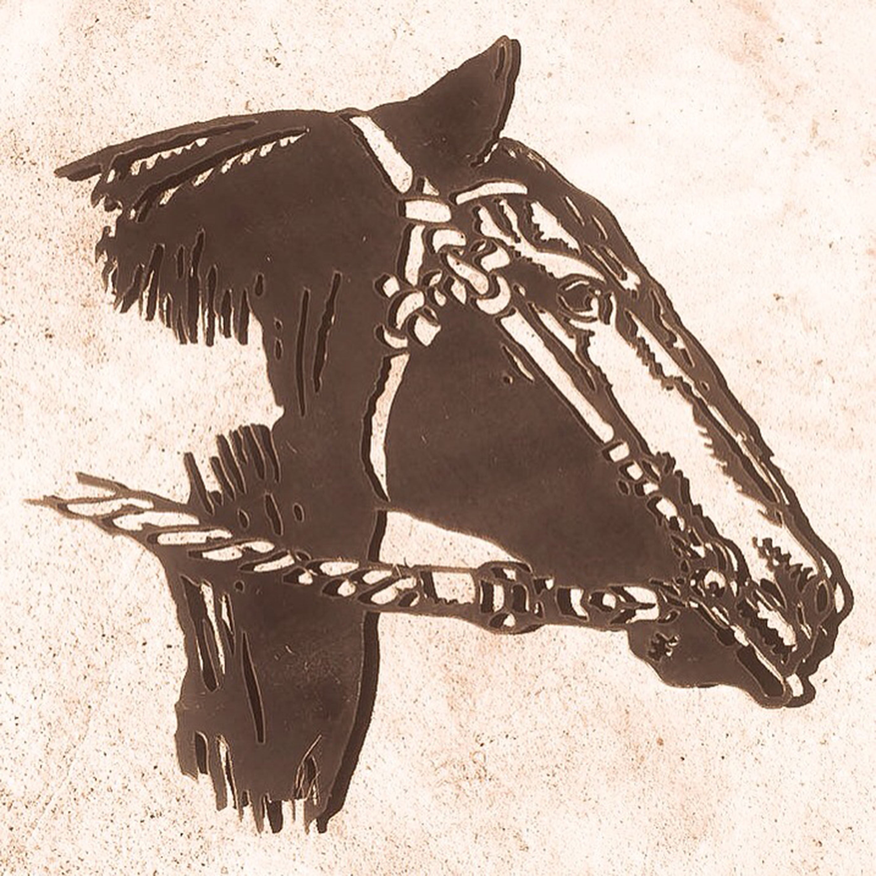 Colgante caballo chileno en acero negro decoración pared artesanal hecho en Chile