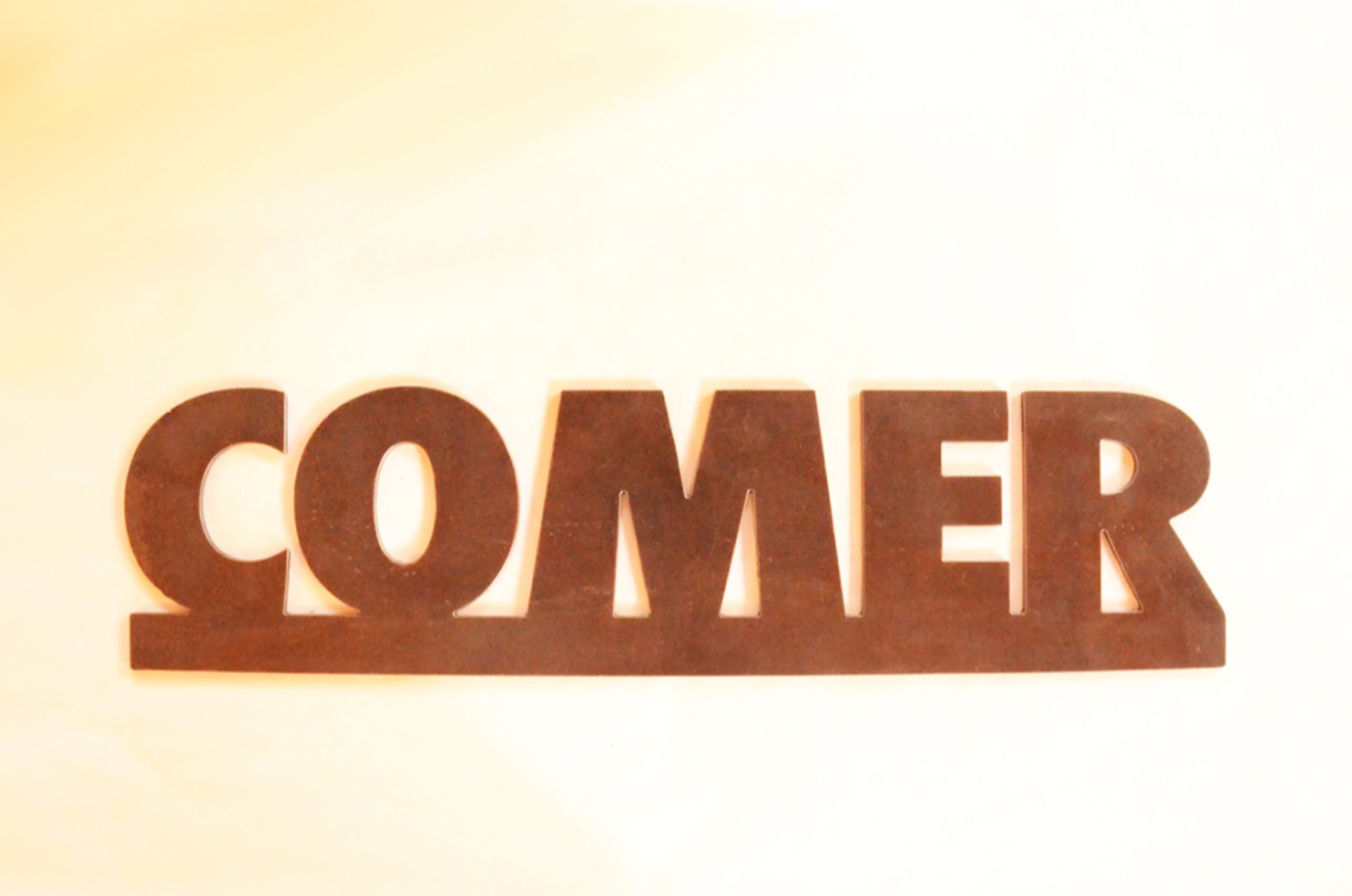 Palabra COMER en metal negro decoración de comedor o cocina IronPig